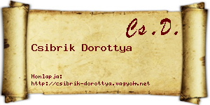 Csibrik Dorottya névjegykártya